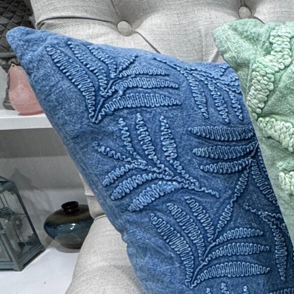 Artistic Accents Blue Embroidered Pillow - Picture 2 of 3